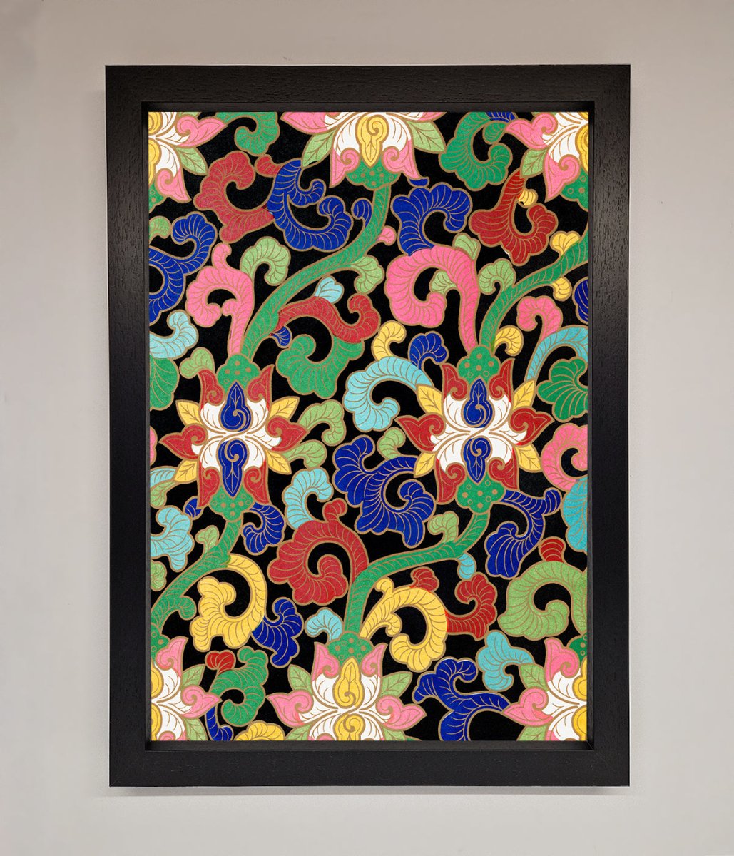 Vintage Flower Swirls Framed Wall Art - Zestio