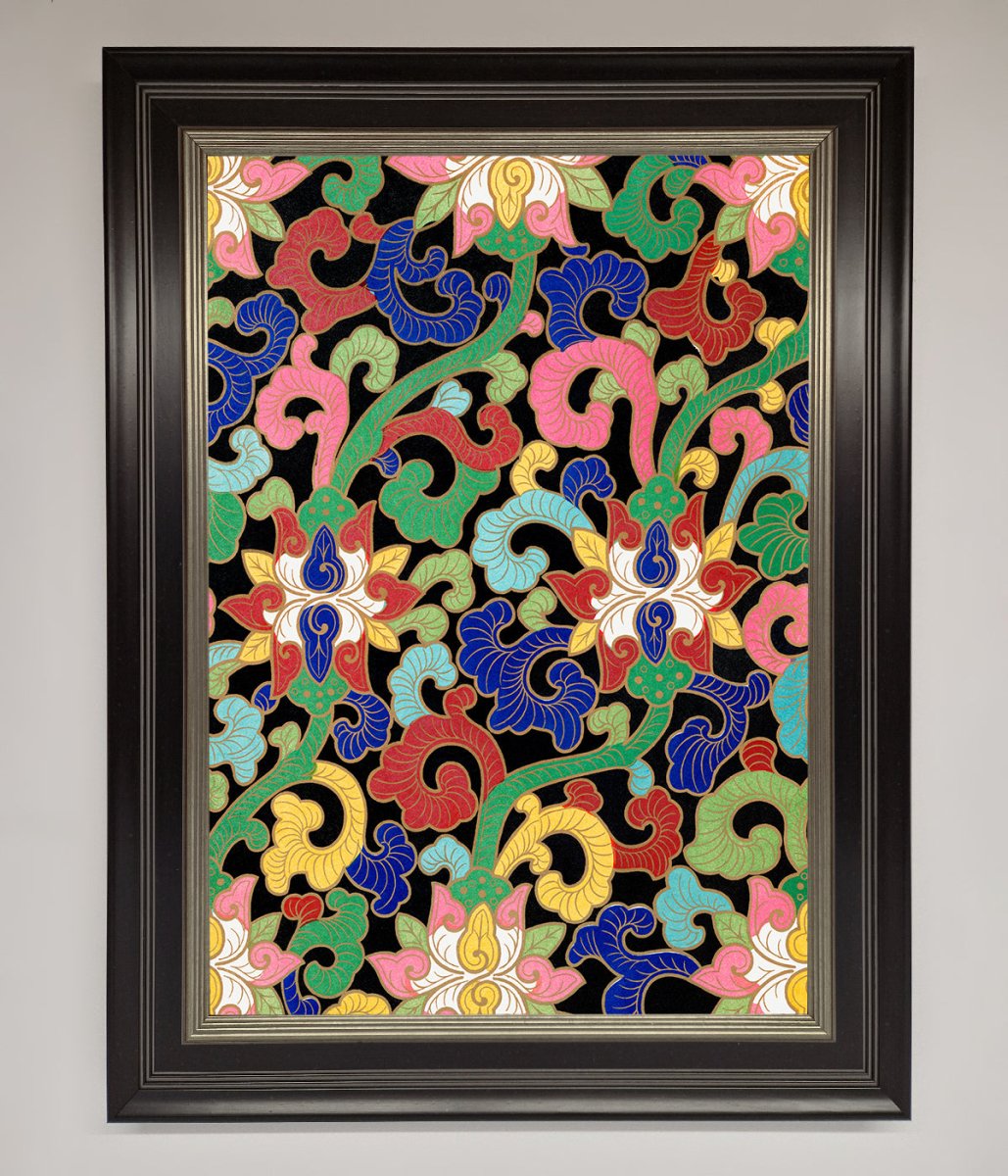 Vintage Flower Swirls Framed Wall Art - Zestio