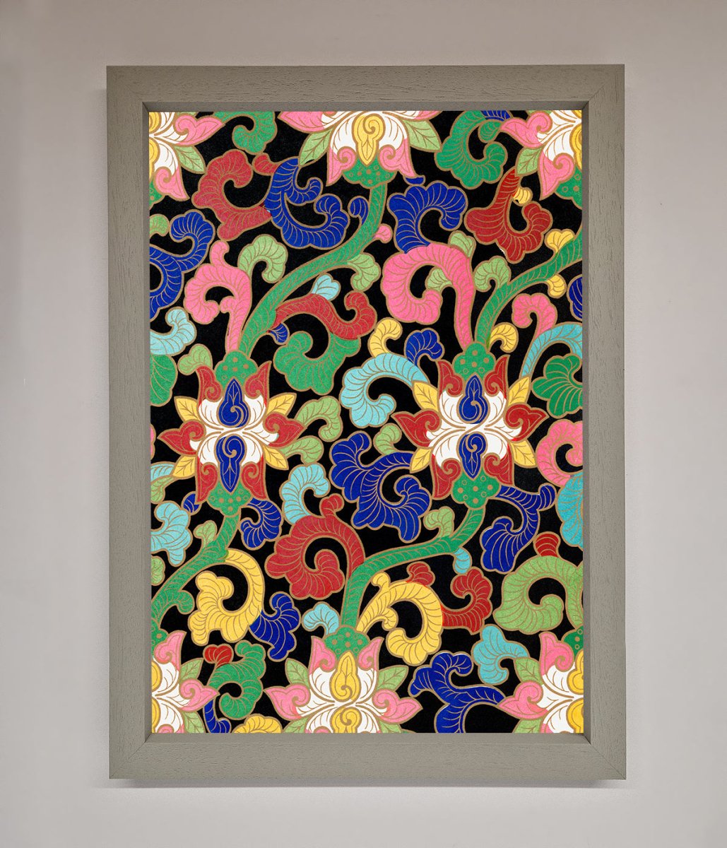 Vintage Flower Swirls Framed Wall Art - Zestio