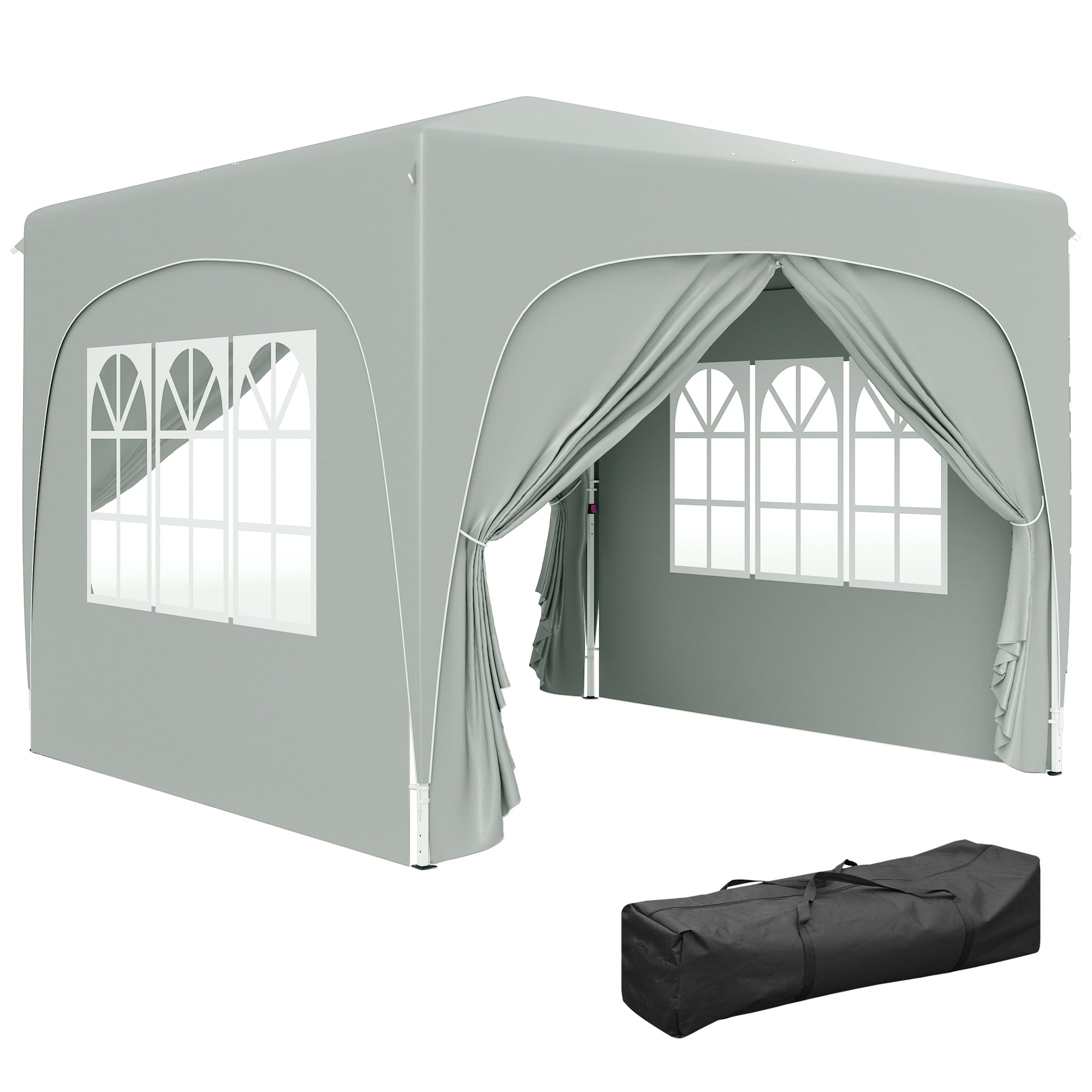 Outsunny 3 x 3(m) UPF50+ Pop Up Gazebo with Sides and Carry Bag
