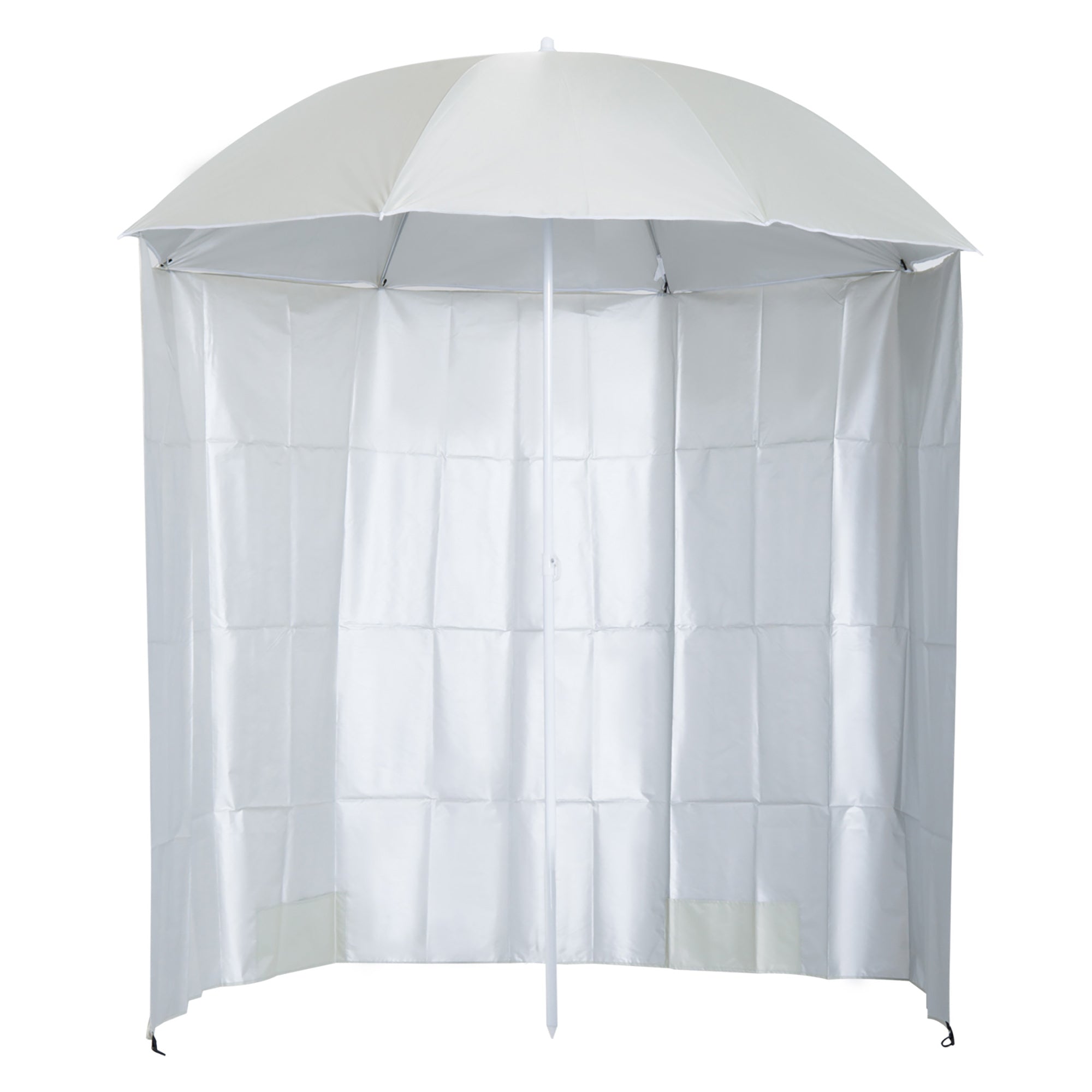 Outsunny 88" Arc 2.2M Fishing Umbrella Beach Parasol with Sides Brolly Shelter Canopy Shade with FREE Carry Bag