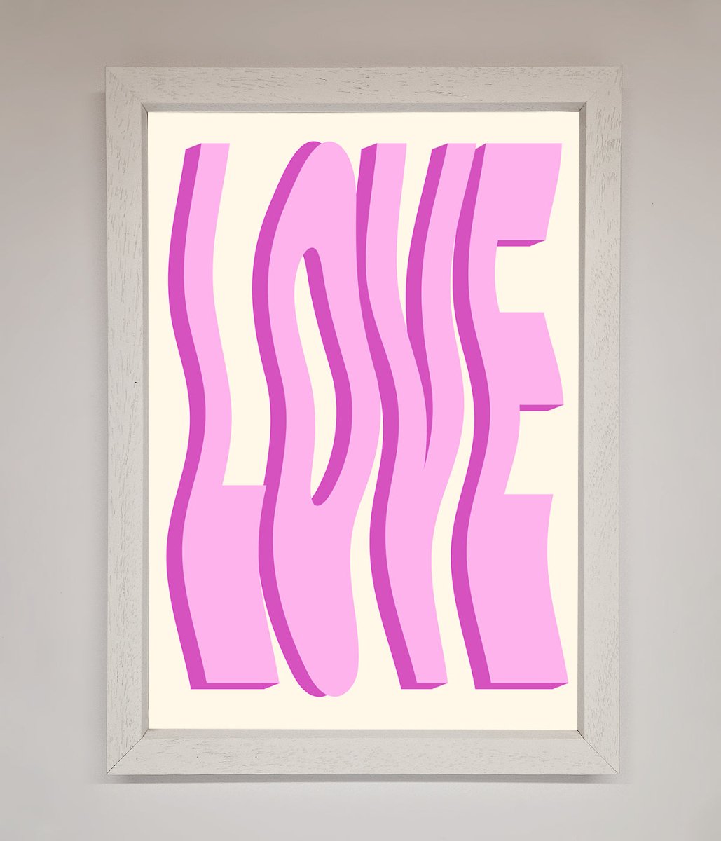 Wavy Love Pink Framed Poster - Zestio
