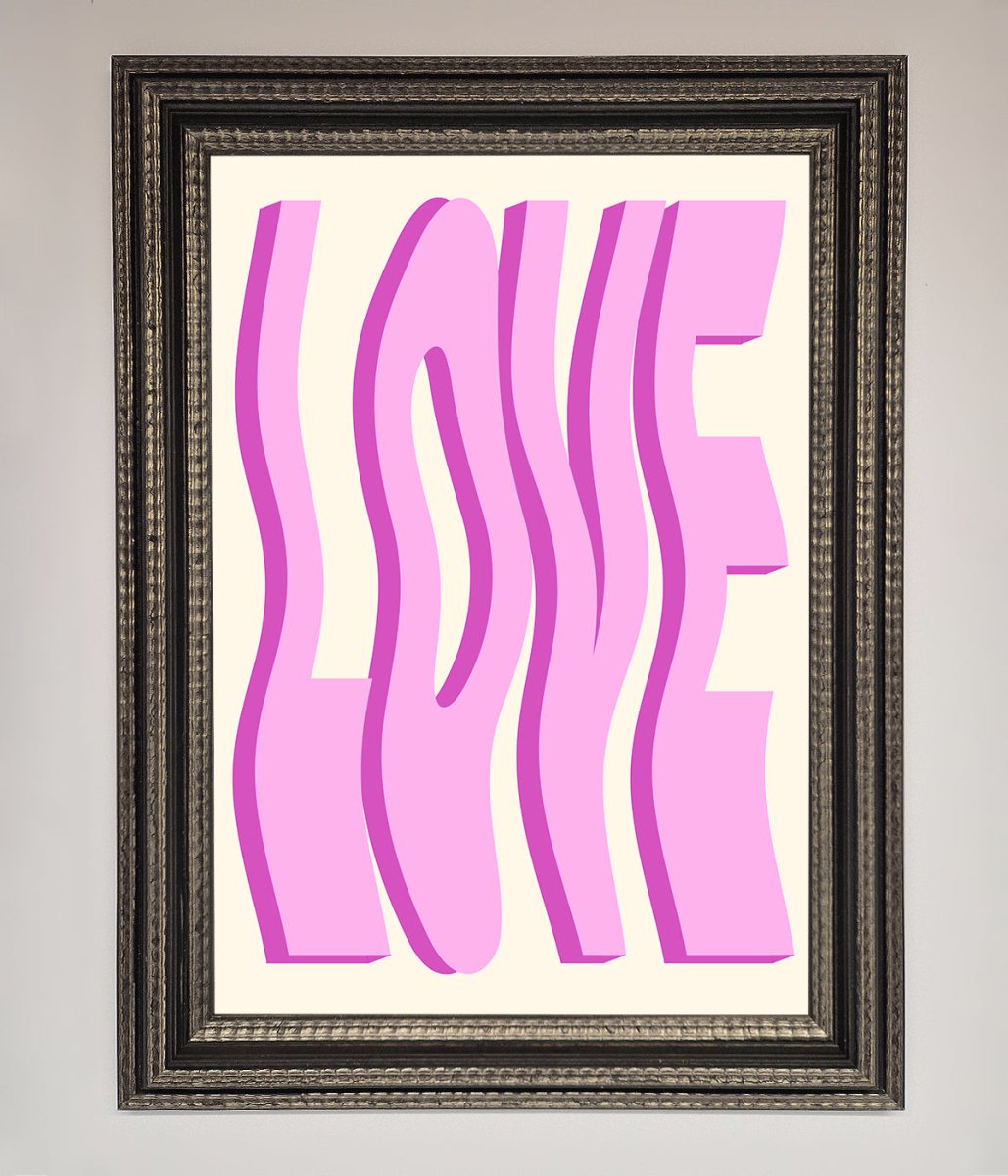 Wavy Love Pink Framed Poster - Zestio