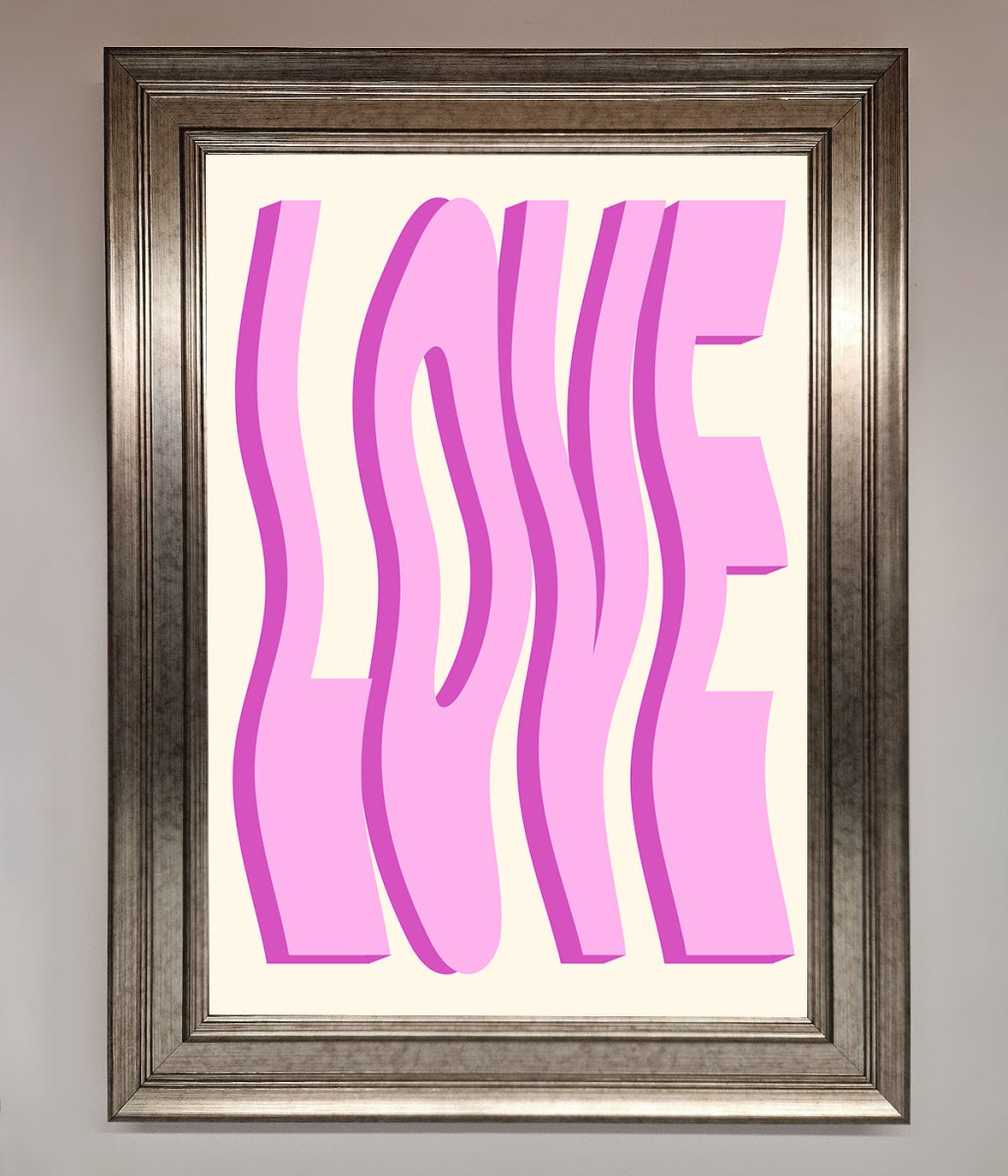 Wavy Love Pink Framed Poster - Zestio