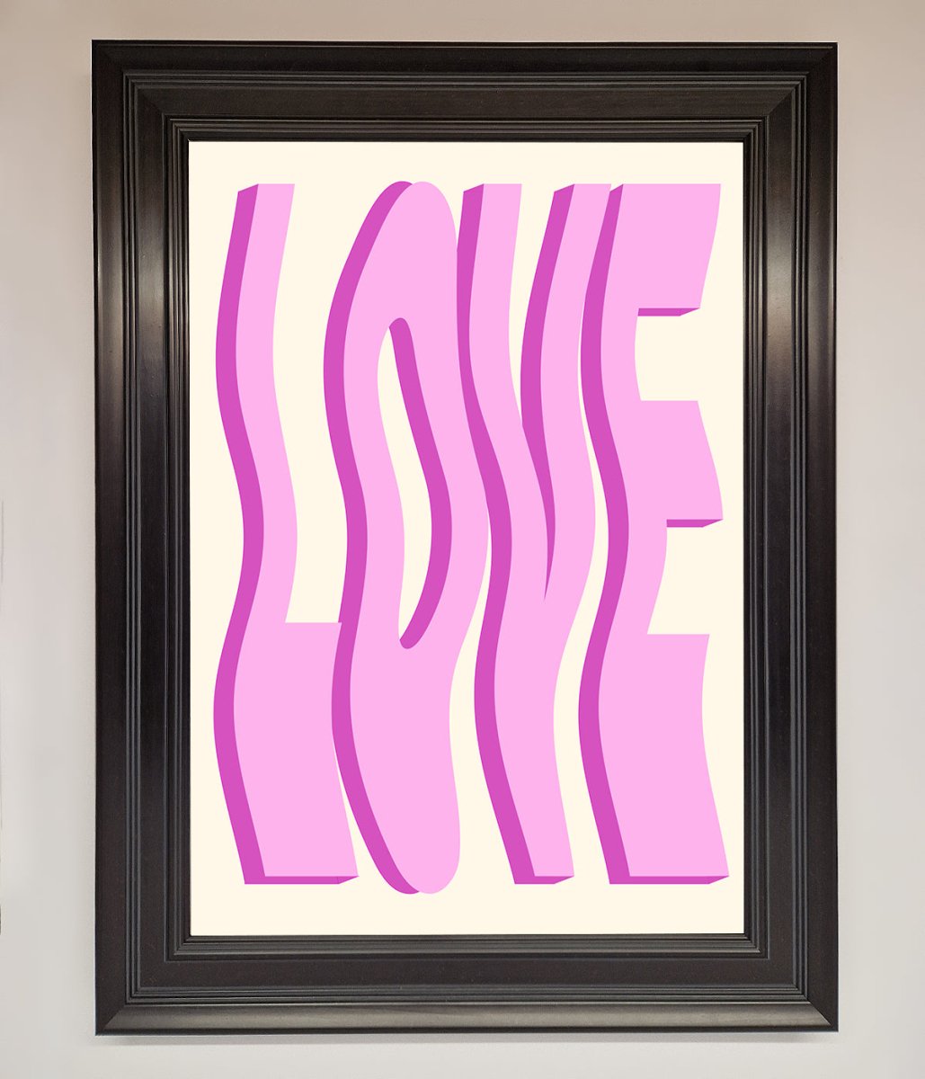 Wavy Love Pink Framed Poster - Zestio