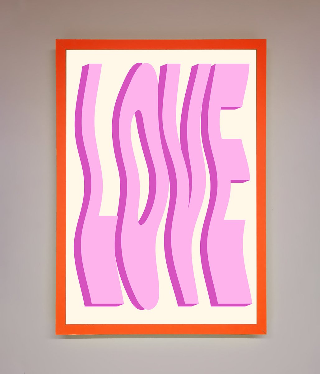 Wavy Love Pink Framed Poster - Zestio