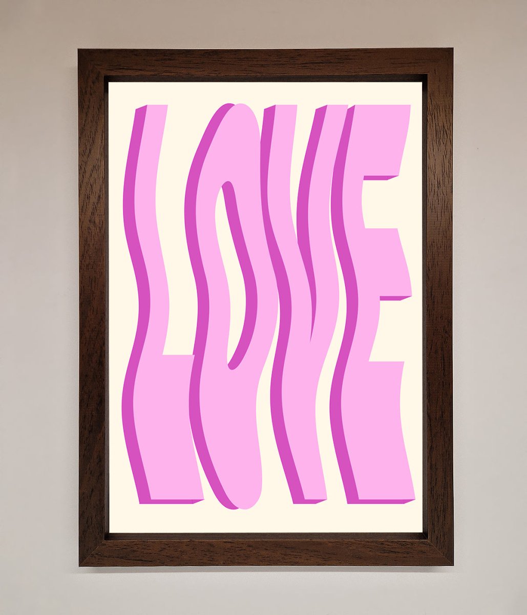Wavy Love Pink Framed Poster - Zestio