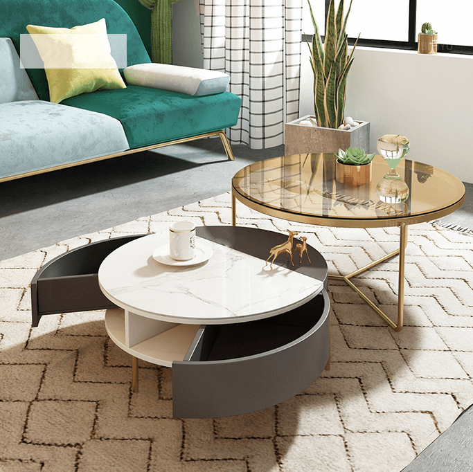 Weilai Concept Nesting Coffee Table, Green And White