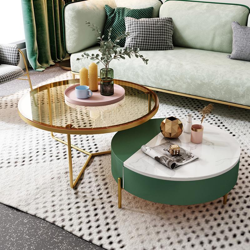 Weilai Concept Nesting Coffee Table, Green And White