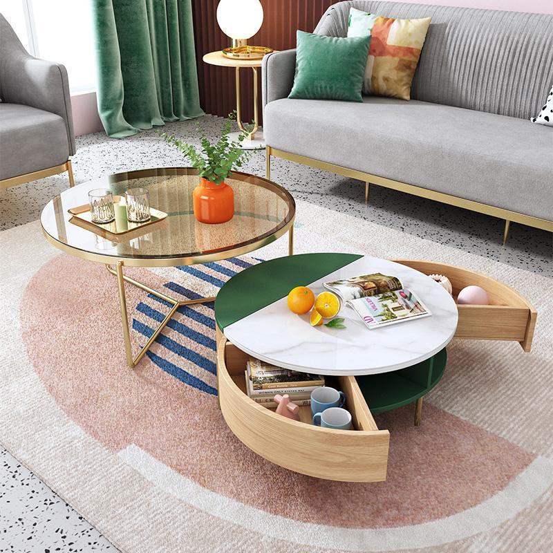 Weilai Concept Nesting Coffee Table, Green And White