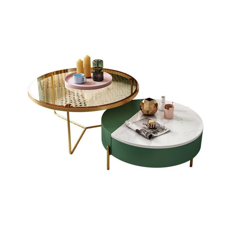 Weilai Concept Nesting Coffee Table, Green And White