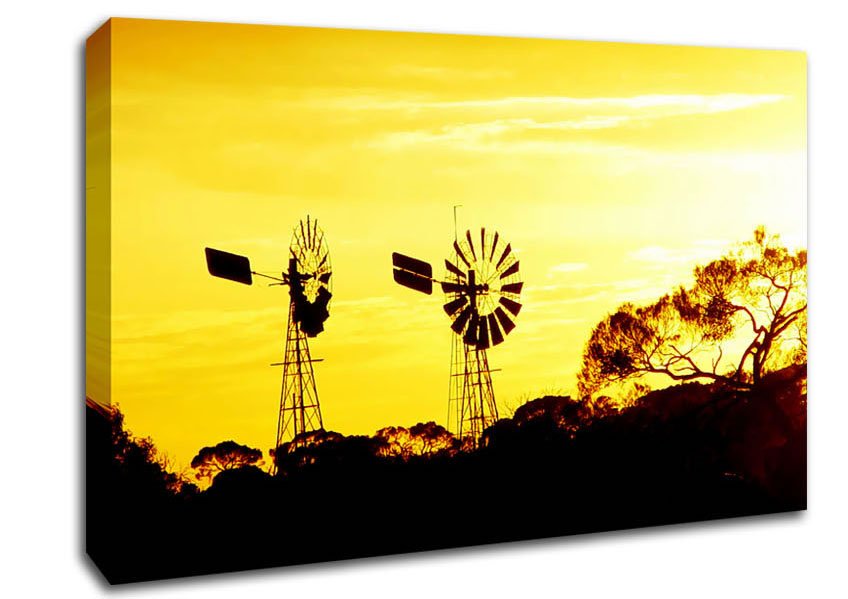 Windmills In Sunlight Canvas Wall Art - Zestio