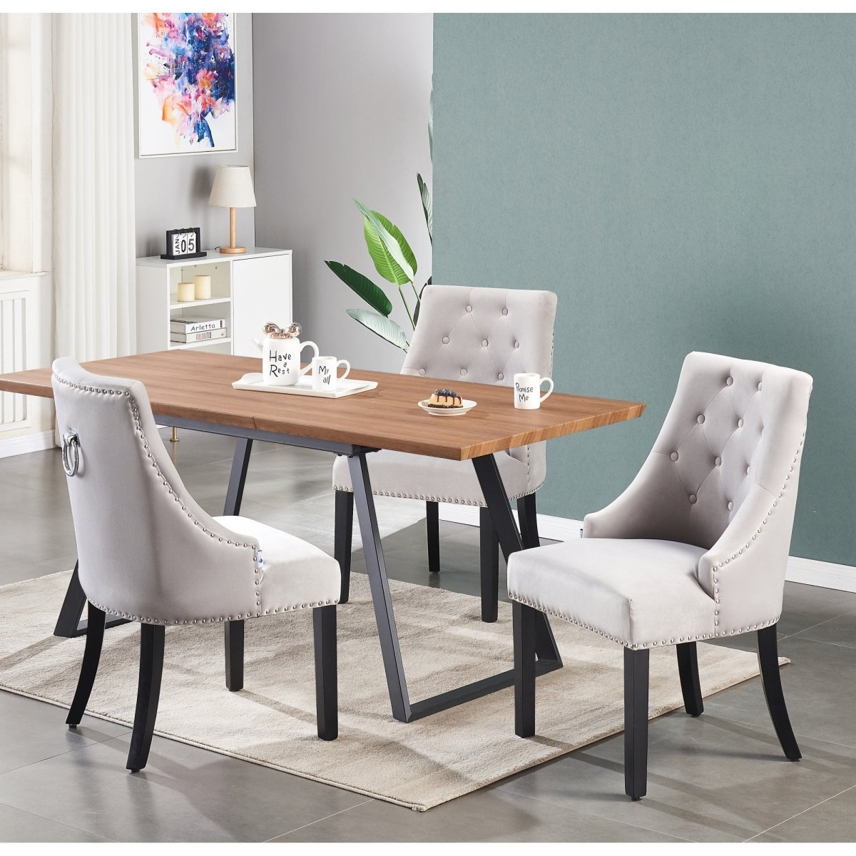 Windsor Toga Lux Dining Set | a Brown Table and Set of 4 Chairs - Zestio