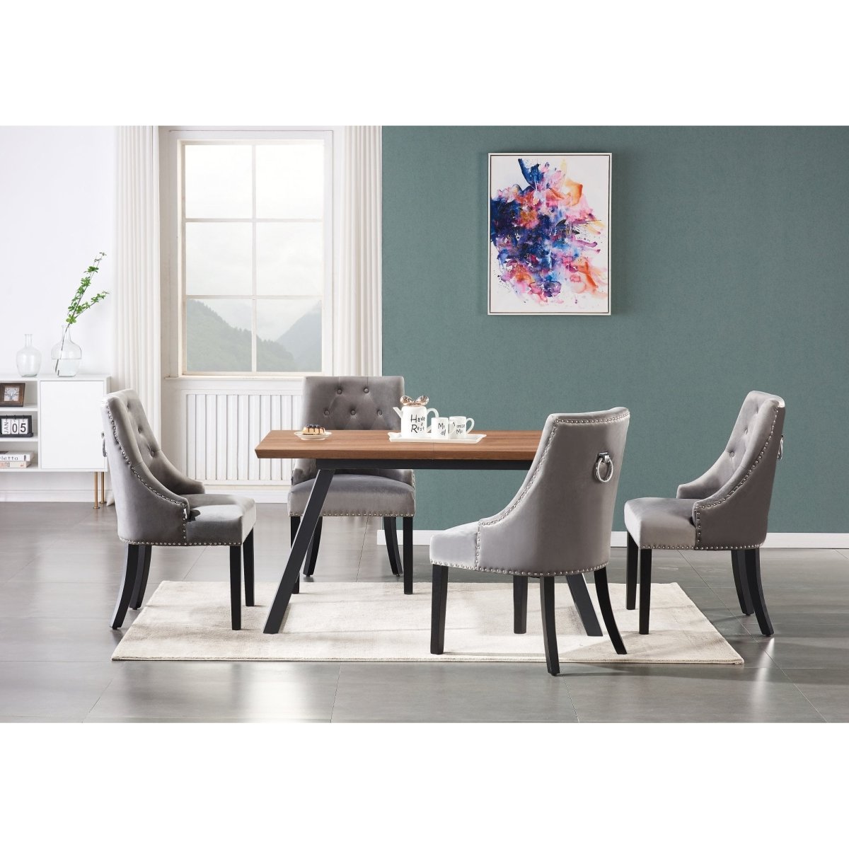 Windsor Toga Lux Dining Set | a Brown Table and Set of 4 Chairs - Zestio