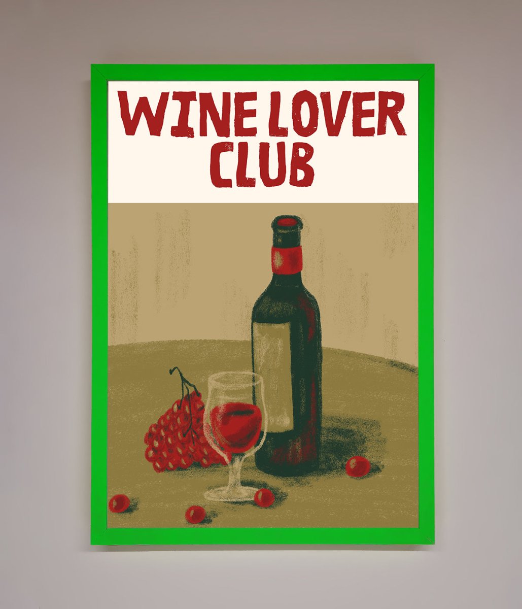 Wine Lovers Club Framed Poster - Zestio