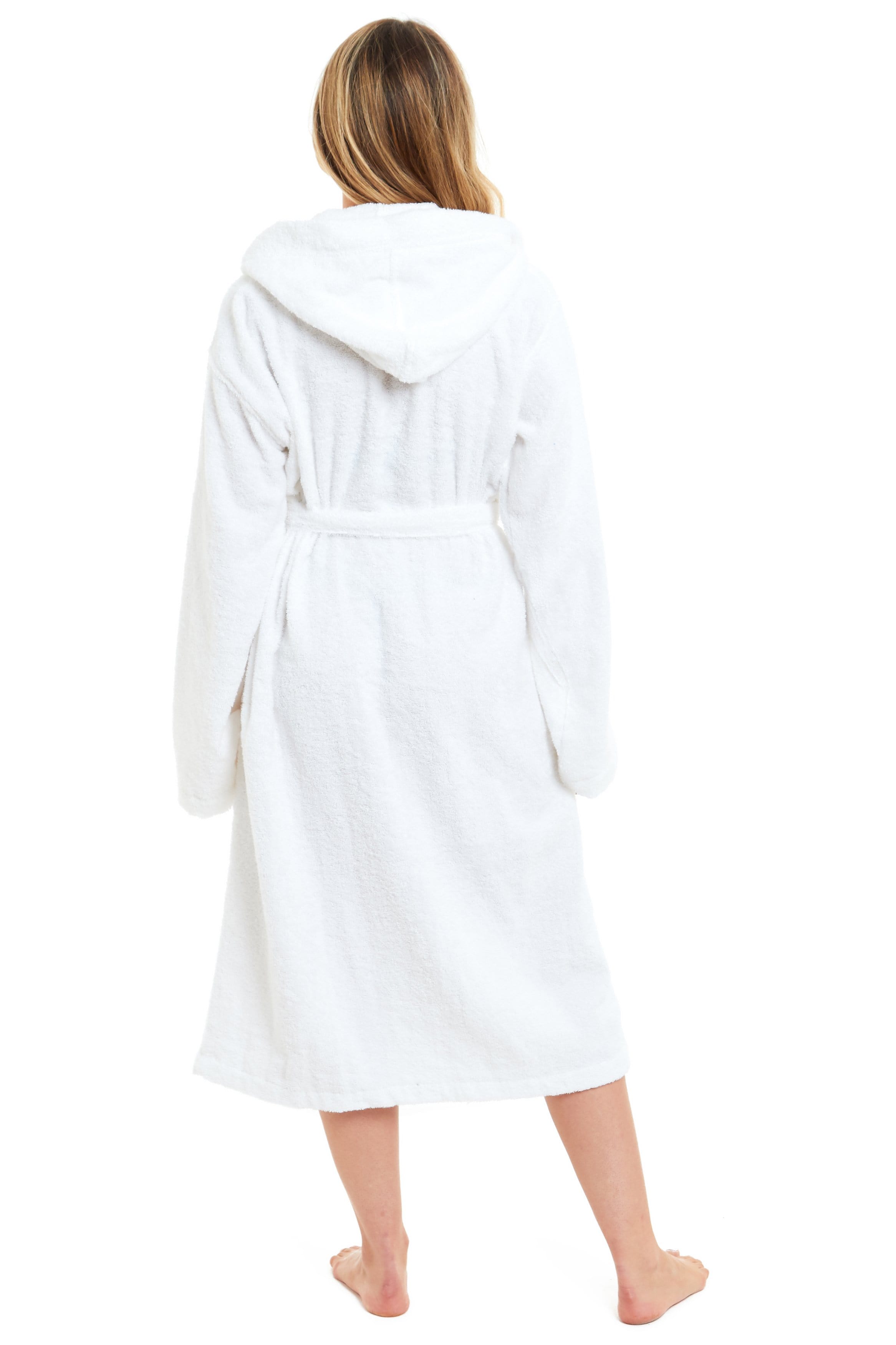 OLIVIA ROCCO Womens Bamboo Cotton Hooded Towelling Robe Ultra Absorbent Spa Loungewear Multiple Sizes Colours Daisy Dreamer