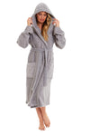 OLIVIA ROCCO Womens Bamboo Cotton Hooded Towelling Robe Ultra Absorbent Spa Loungewear Multiple Sizes Colours Daisy Dreamer