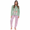OLIVIA ROCCO Women's Giraffe Print Cotton Jersey Long Sleeve Pyjama Set Soft Sleepwear Loungewear For Summer Holidays