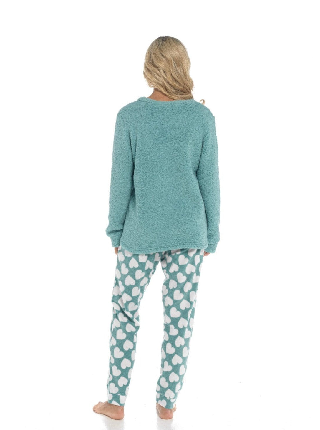 OLIVIA ROCCO Panda Snuggle Fleece Pyjama Set Women With Printed Pants Easy Care Fabric Sizes Small To XL Cozy Winter Loungewear