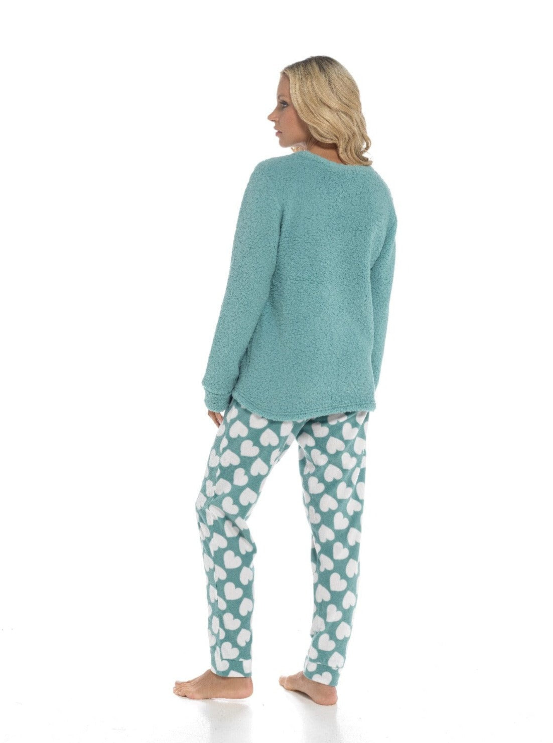 OLIVIA ROCCO Panda Snuggle Fleece Pyjama Set Women With Printed Pants Easy Care Fabric Sizes Small To XL Cozy Winter Loungewear