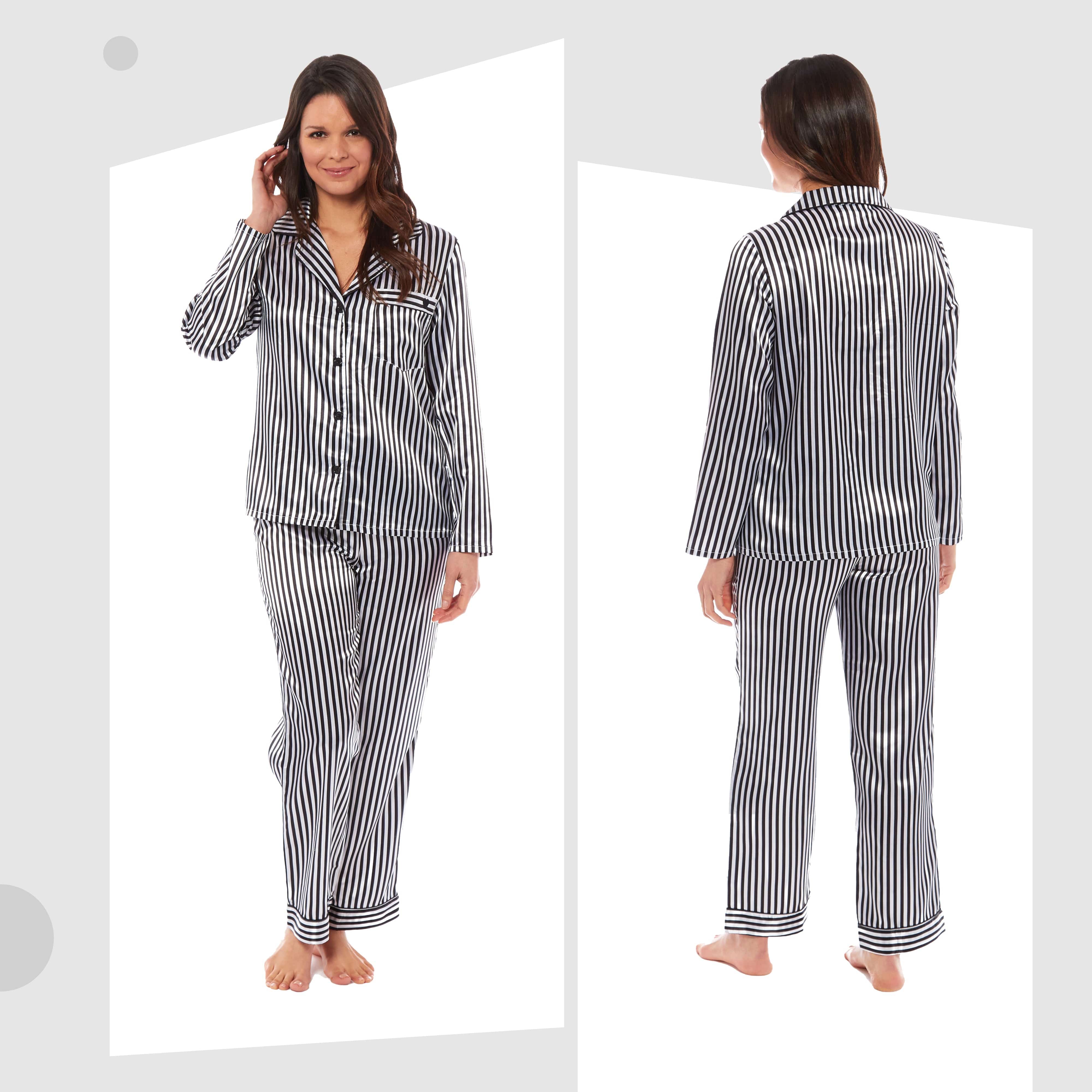 OLIVIA ROCCO Satin Silk Pyjama Set For Women With Dress Shirt Collar And Loose Fitting Pants Black Pink Grey Luxurious Loungewear Nightwear