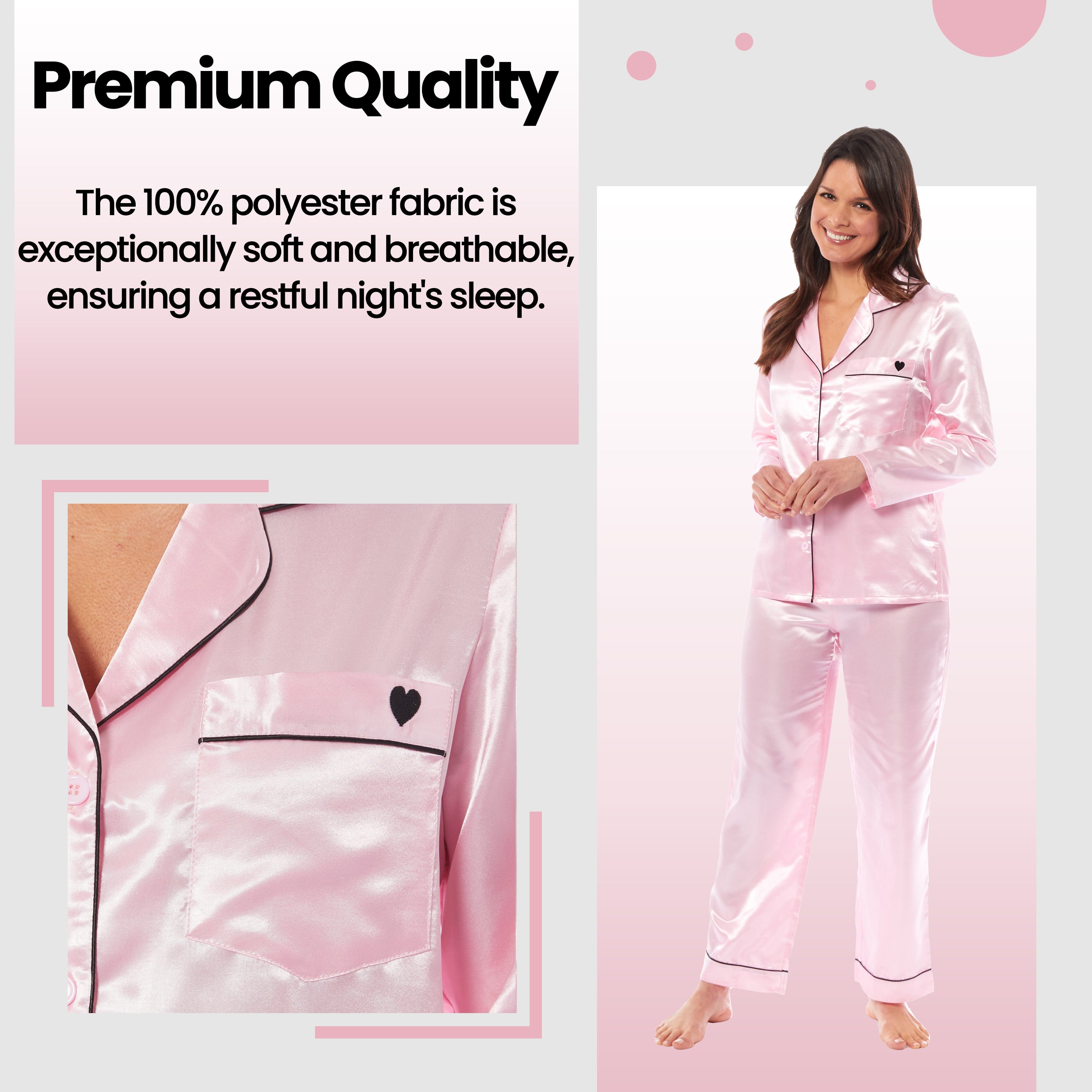 OLIVIA ROCCO Satin Silk Pyjama Set For Women With Dress Shirt Collar And Loose Fitting Pants Black Pink Grey Luxurious Loungewear Nightwear