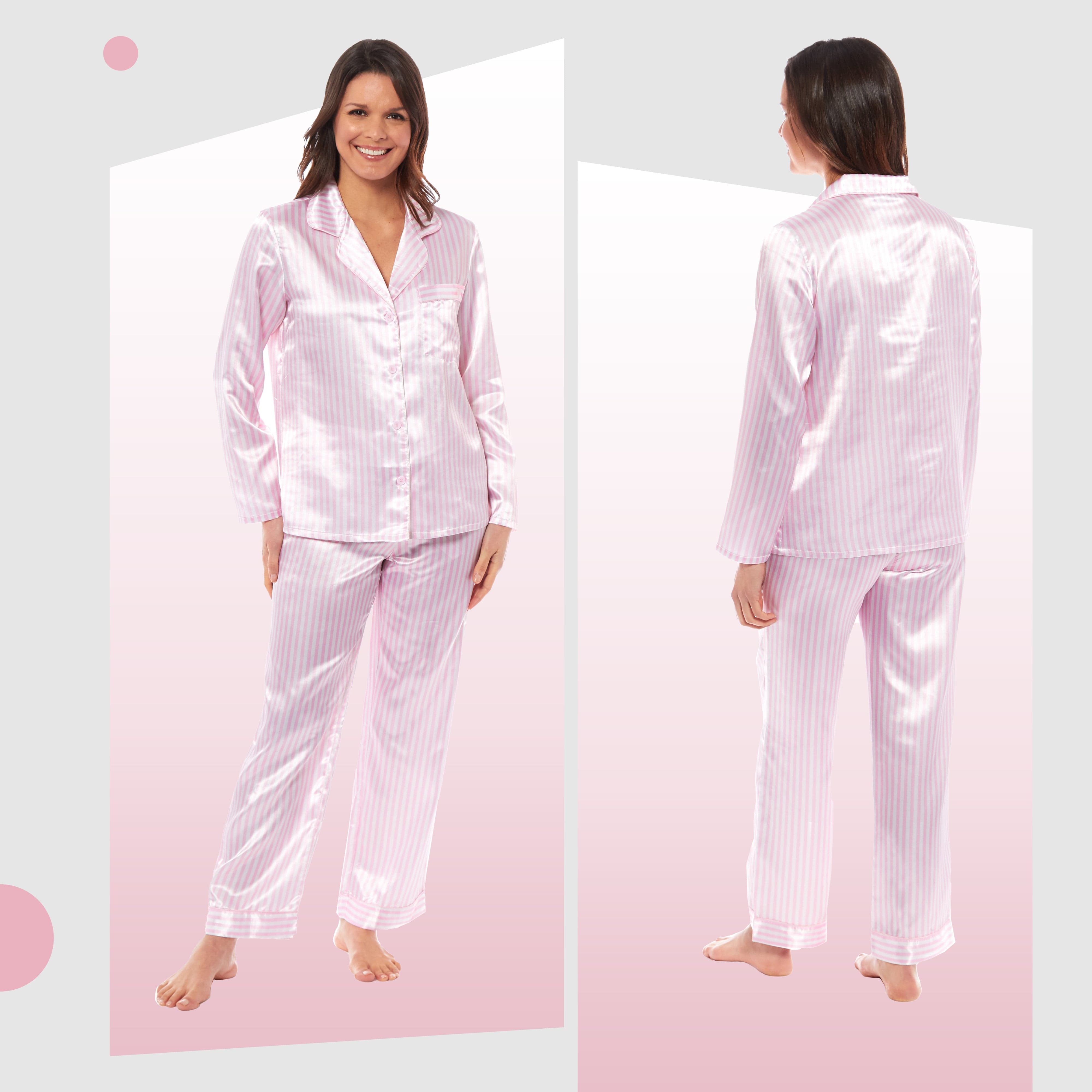 OLIVIA ROCCO Satin Silk Pyjama Set For Women With Dress Shirt Collar And Loose Fitting Pants Black Pink Grey Luxurious Loungewear Nightwear