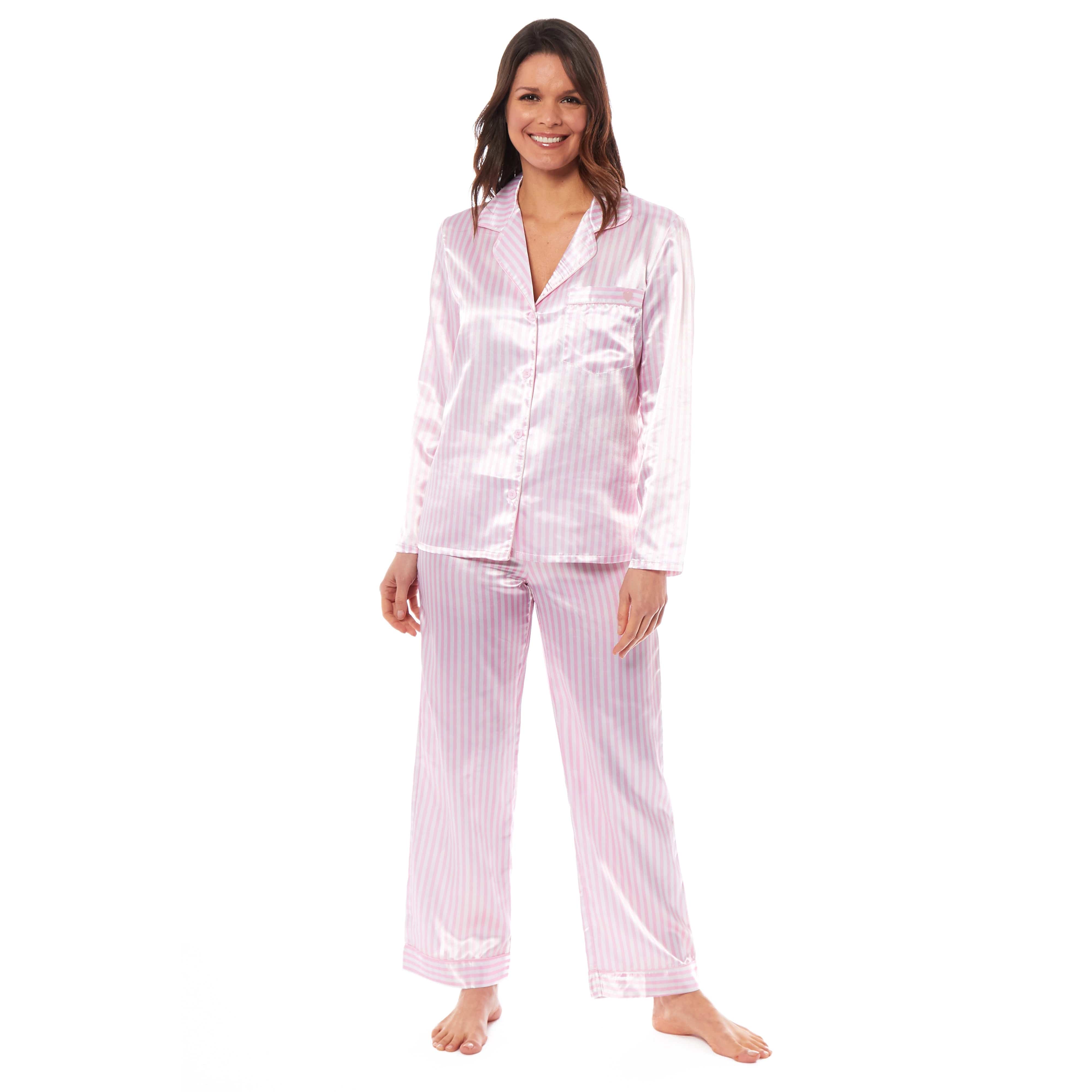 OLIVIA ROCCO Satin Silk Pyjama Set For Women With Dress Shirt Collar And Loose Fitting Pants Black Pink Grey Luxurious Loungewear Nightwear
