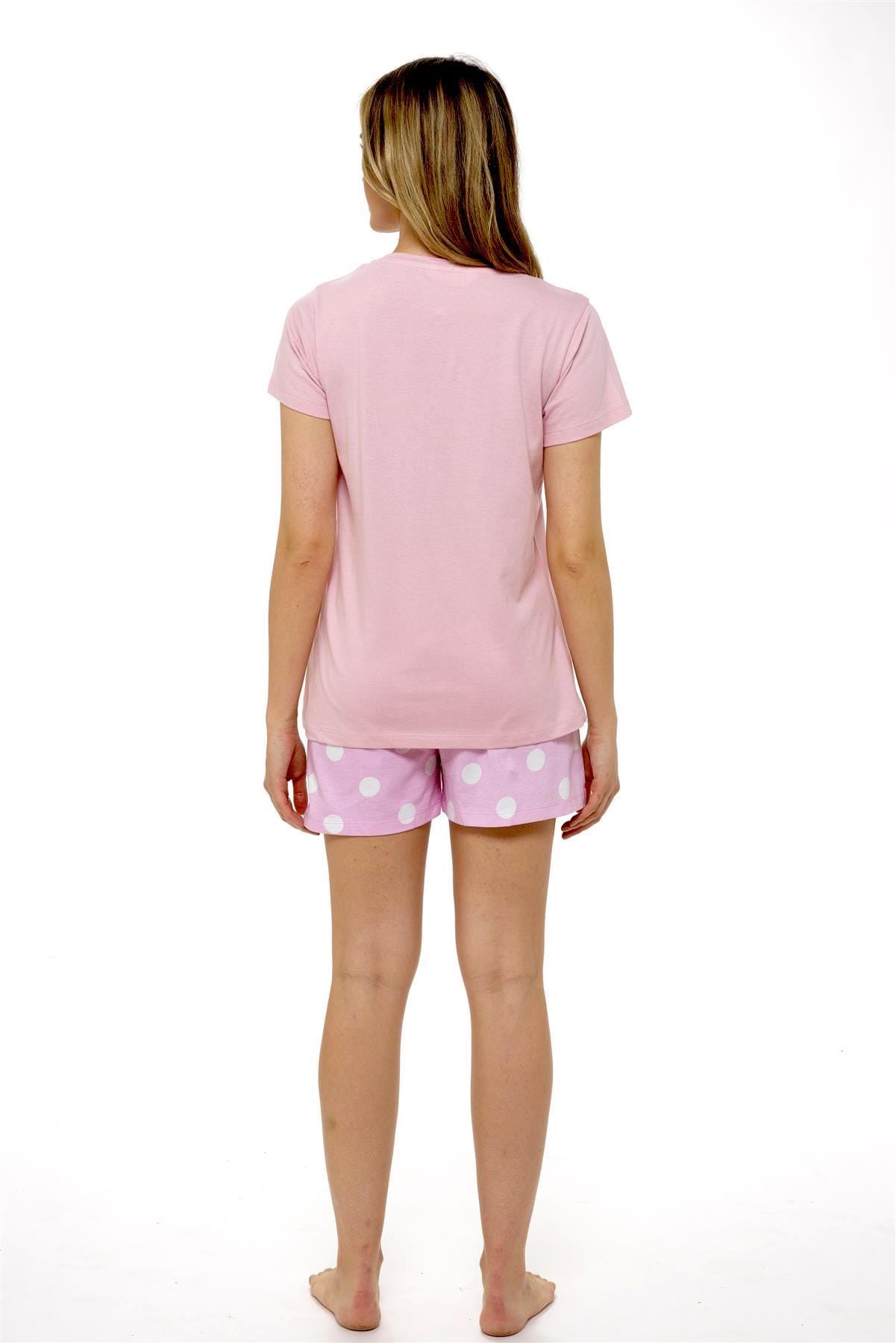 OLIVIA ROCCO Women's Pyjama Set T Shirt And Shorts Sausage Dog Print Soft Cotton Nightwear For Summer Comfort Relaxed Fit Loungewear