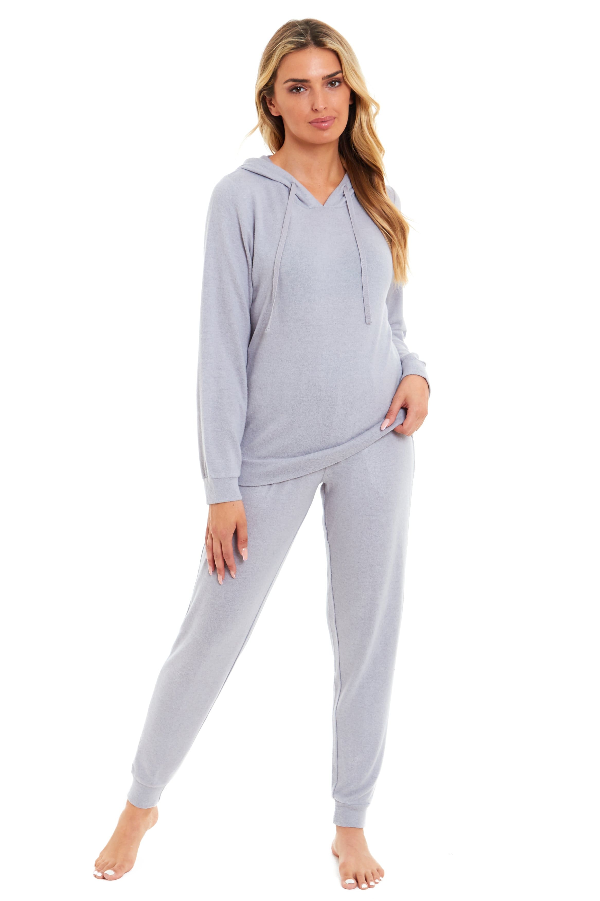 OLIVIA ROCCO Women Super Cosy Hooded Pyjama Set Soft Brushed Polyester Viscose Loungewear Warm Nightwear UK Sizes 8-22 Various Colours