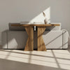 140cm Wood Console Table, 140 cm Sofa Table Entryway Table with K-Shaped Frame