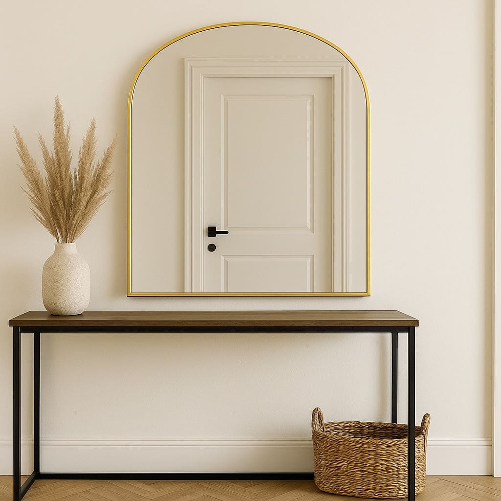 Yoko - Gold Metal Gentle Arch Mirror - 120cm x 95cm - Zestio
