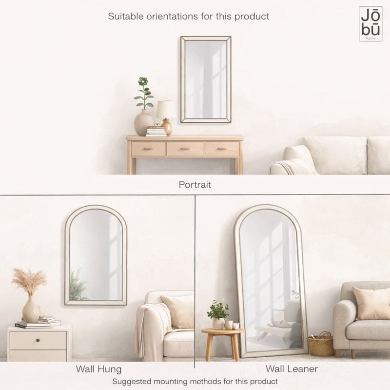 Yoko - Gold Metal Gentle Arch Mirror - 150cm x 60cm - Zestio